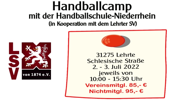 Handballcamp mit der Handballschule Niederrhein